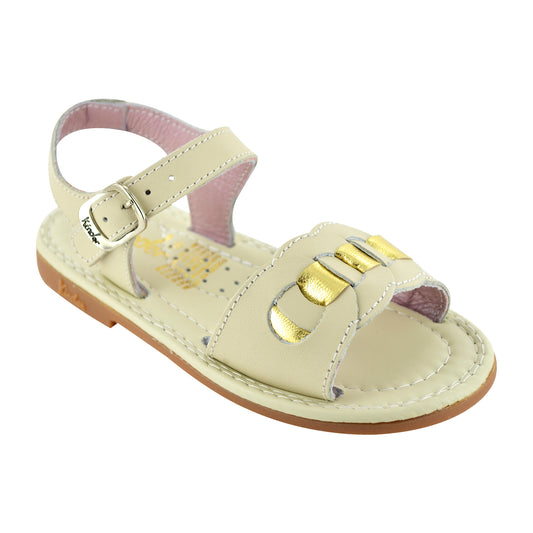 HUARACHE EN PIEL 6667 HUESO ORO