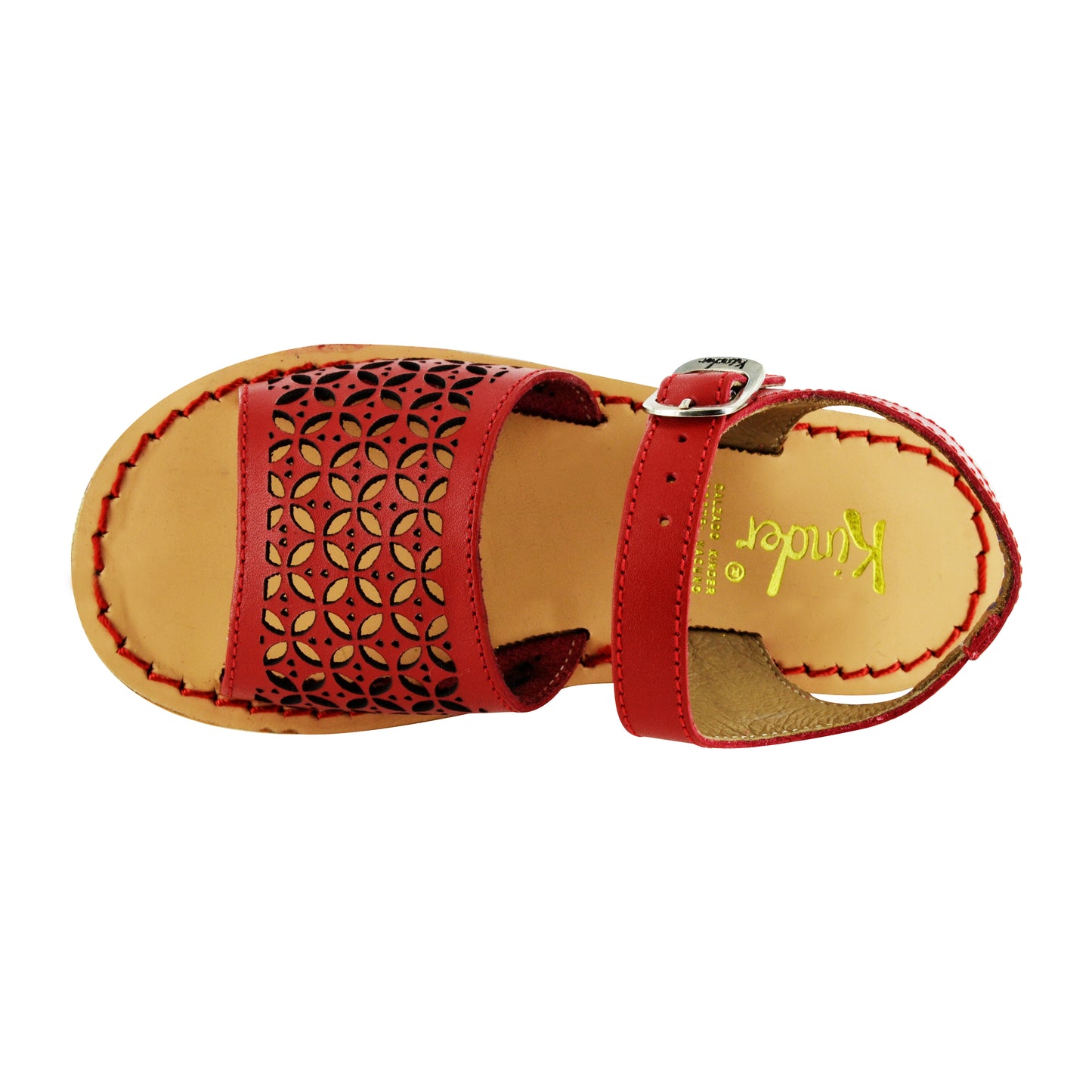 HUARACHE EN PIEL 7229 ROJO