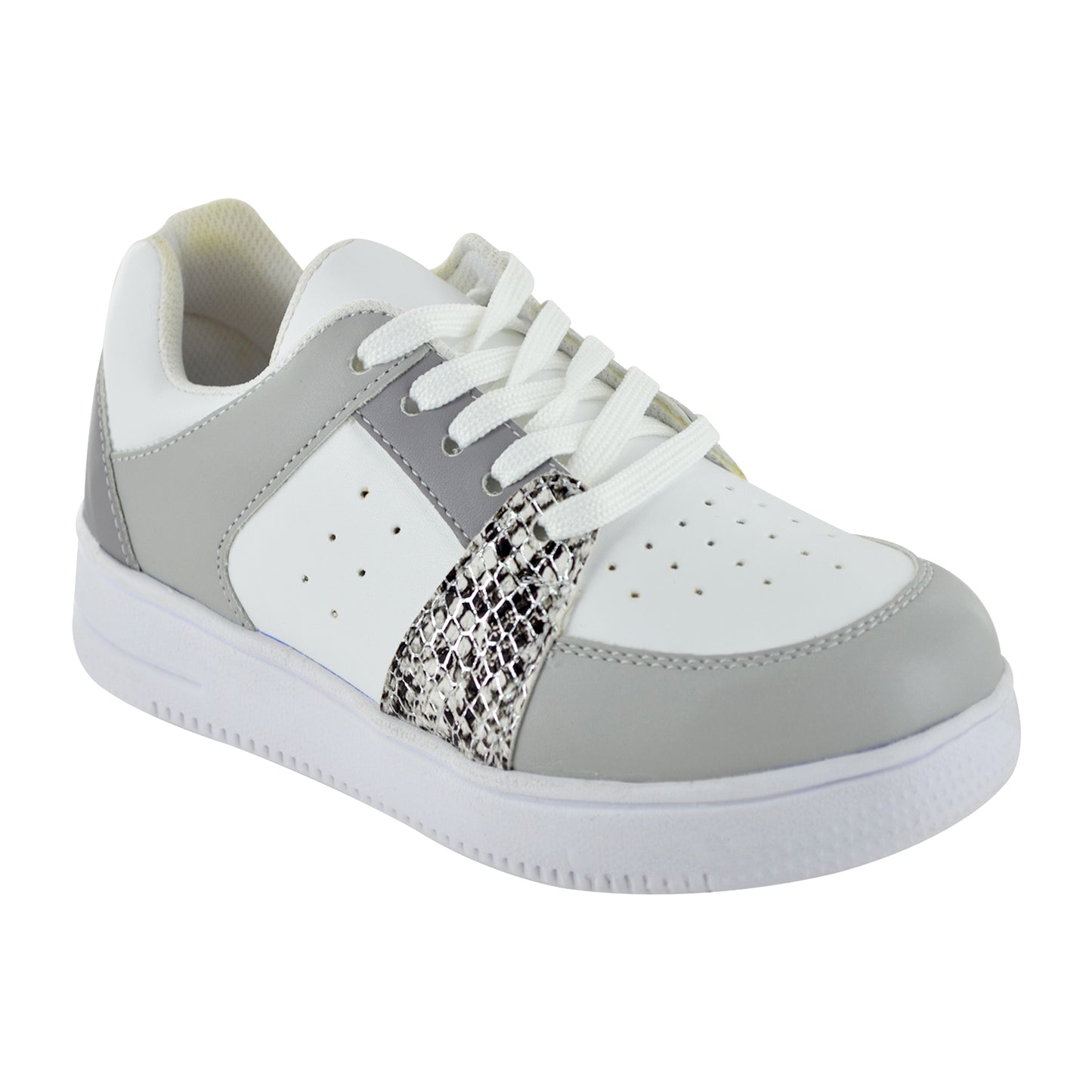 TENIS EN PIEL 8253 GRIS PLATA