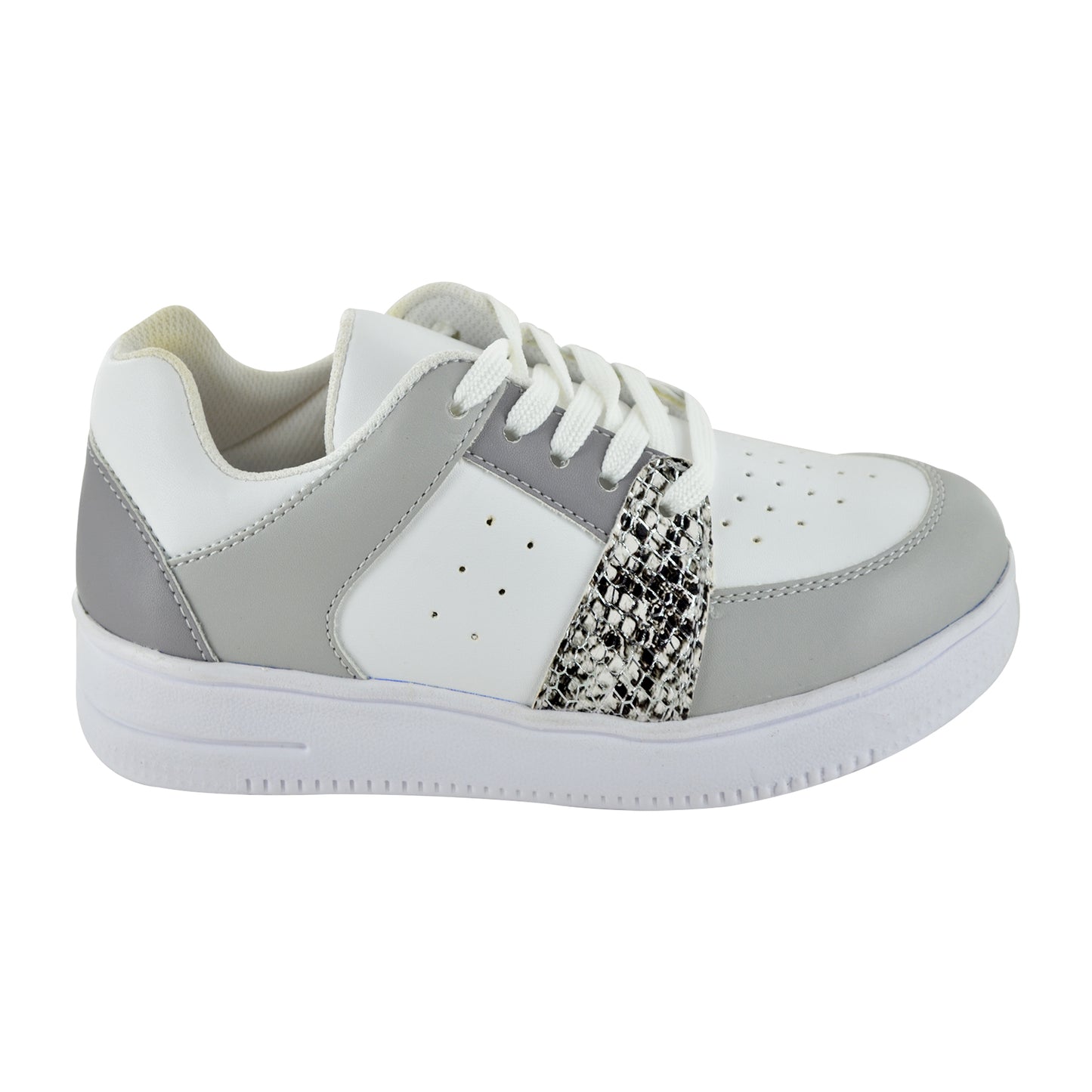 TENIS EN PIEL 8253 GRIS PLATA