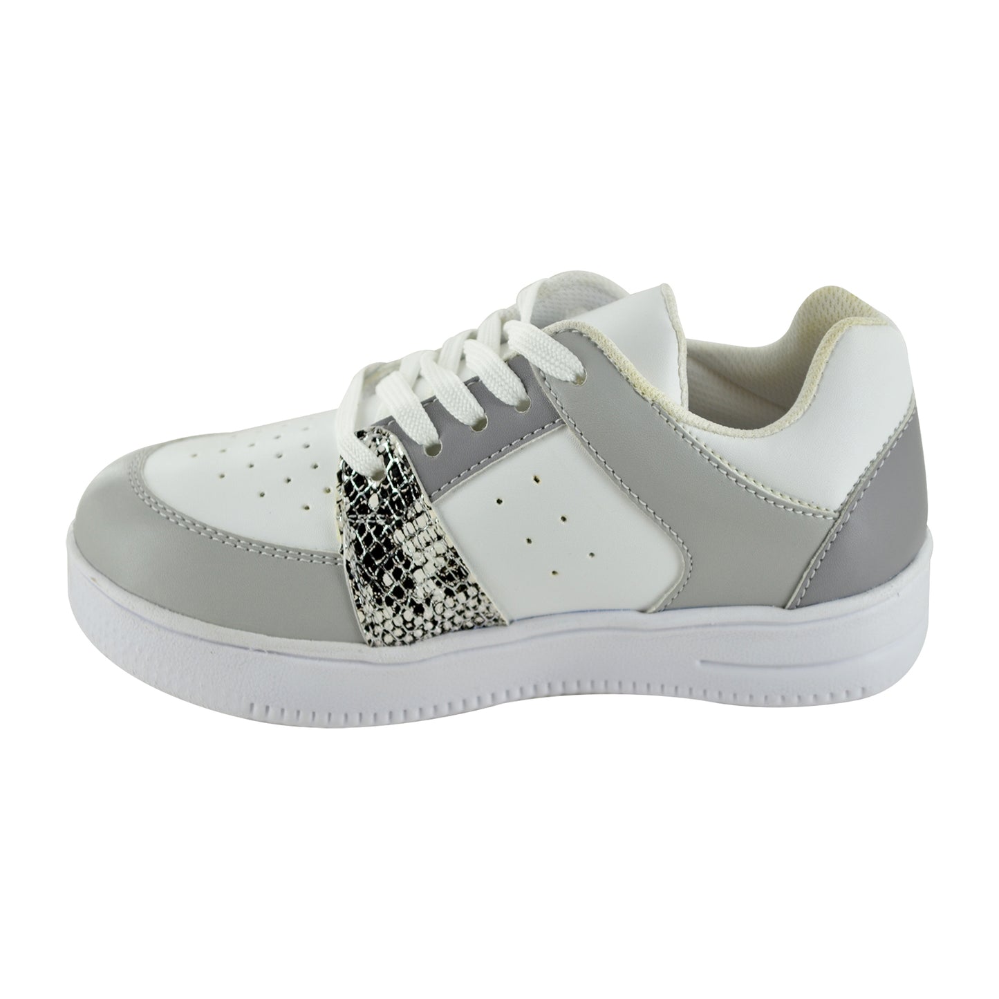 TENIS EN PIEL 8253 GRIS PLATA