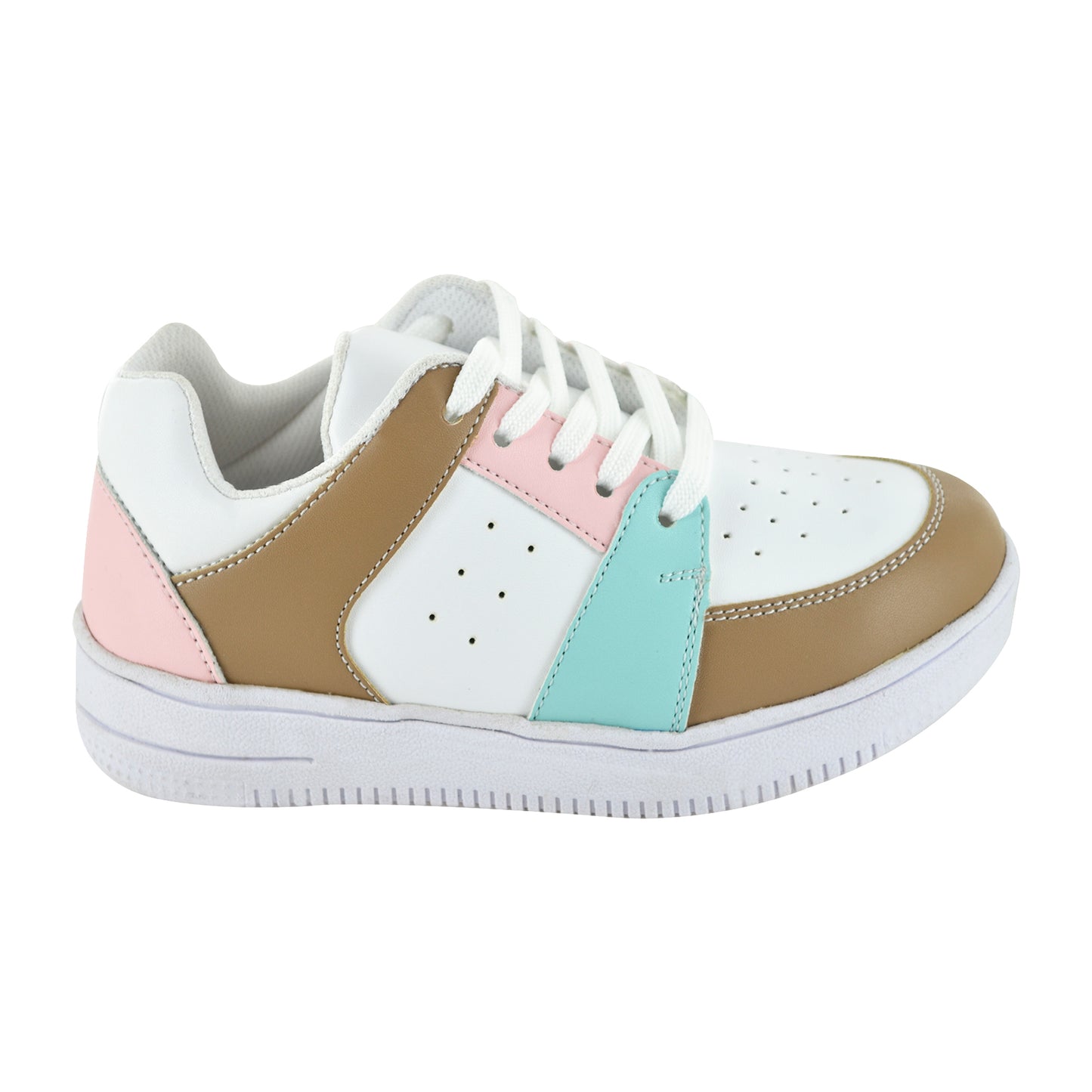TENIS EN PIEL 8253 BLANCO MULTIPASTEL