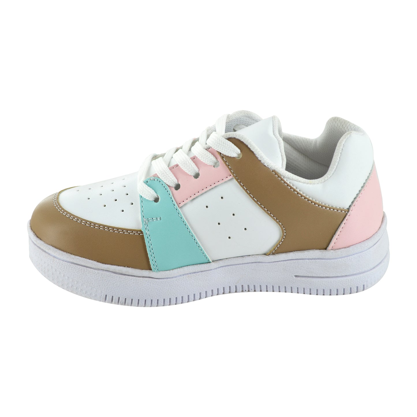 TENIS EN PIEL 8253 BLANCO MULTIPASTEL